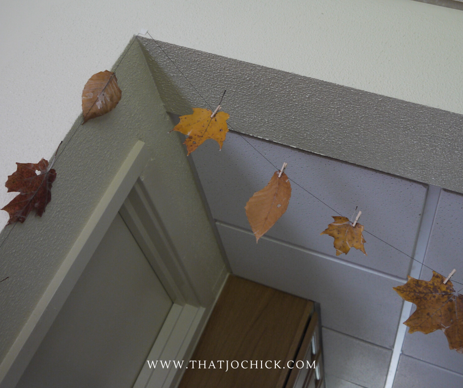 Decorating with fall leaves