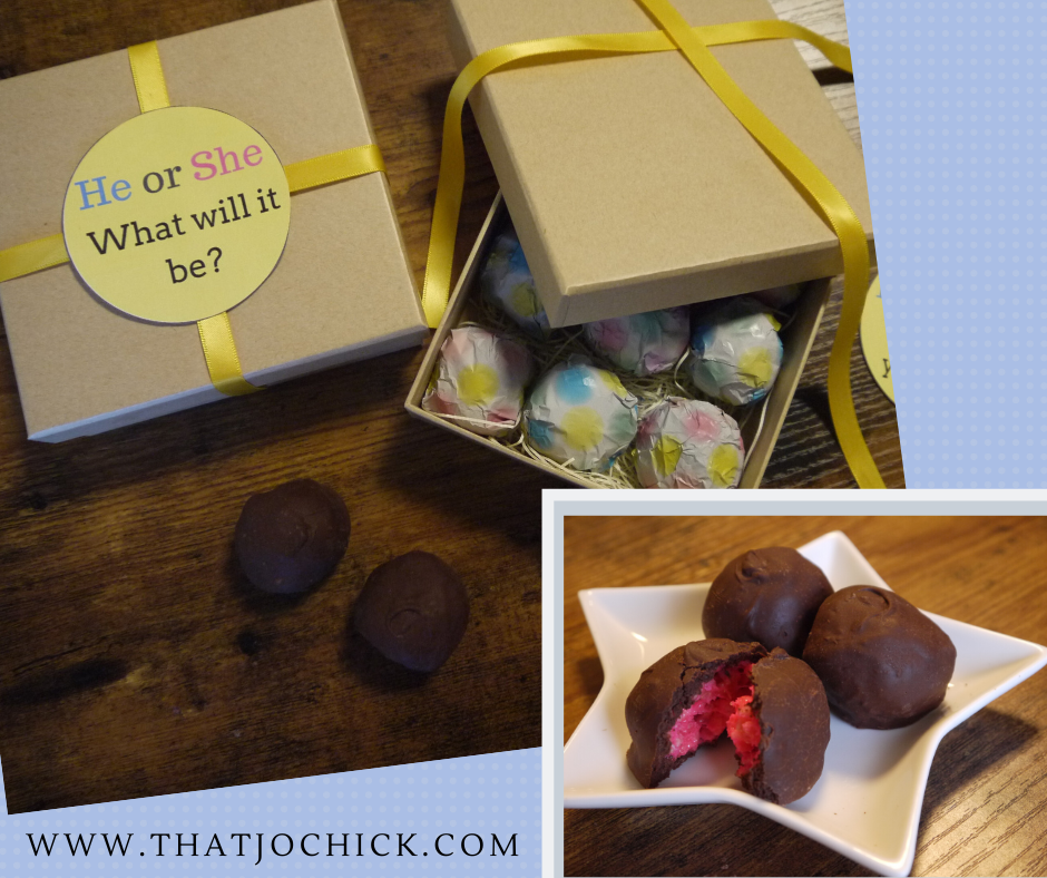 He or she what will it be? Gender reveal chocolate boxes