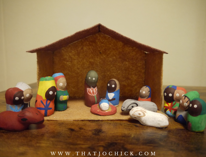 Felt Nativity manger scene
