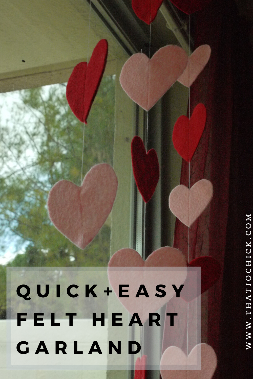 Easy handmade felt heart garland