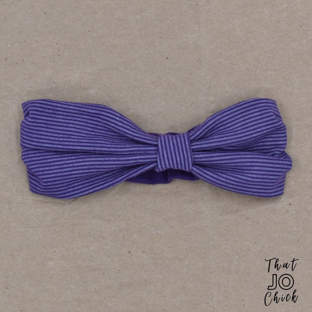 handmade Purple Stripe Headband (0-3m)