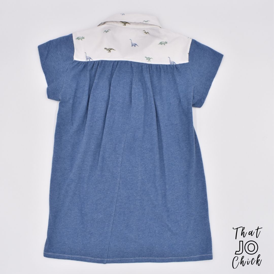 hand made Collared Dinosaur summer toddler Dress