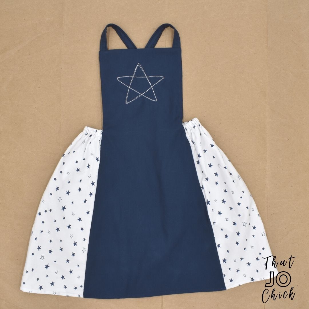 Girl hand made 4th of July pinafore dress