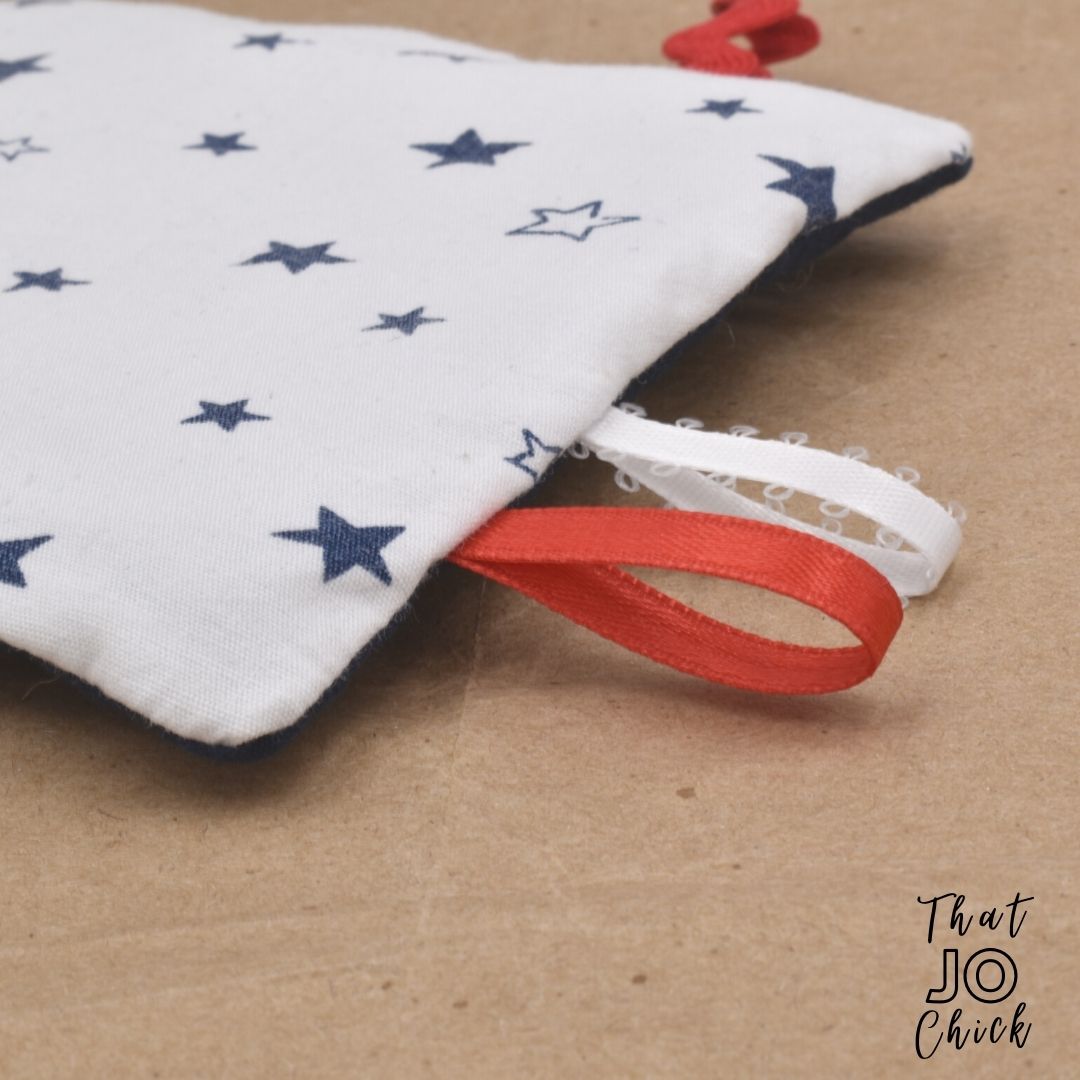 red white and blue 4th of july baby crinkle toy