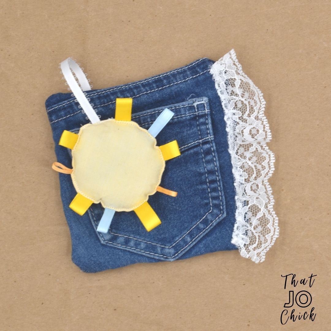 Pocket full of sunshine hand made baby crinkle toy