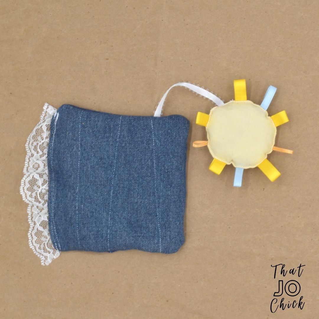 Pocket full of sunshine hand made baby crinkle toy