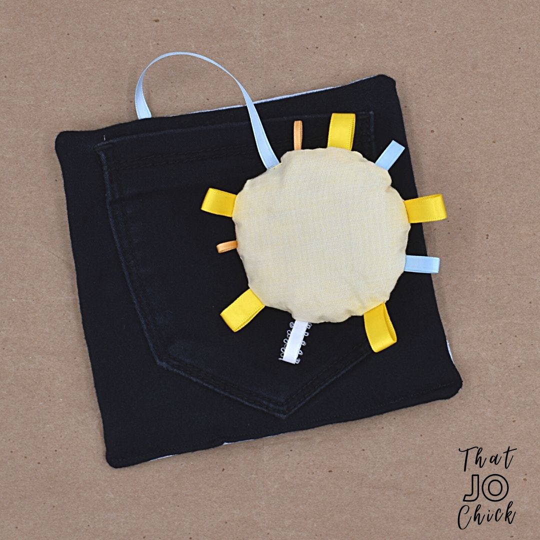 Pocket full of sunshine hand made baby crinkle toy
