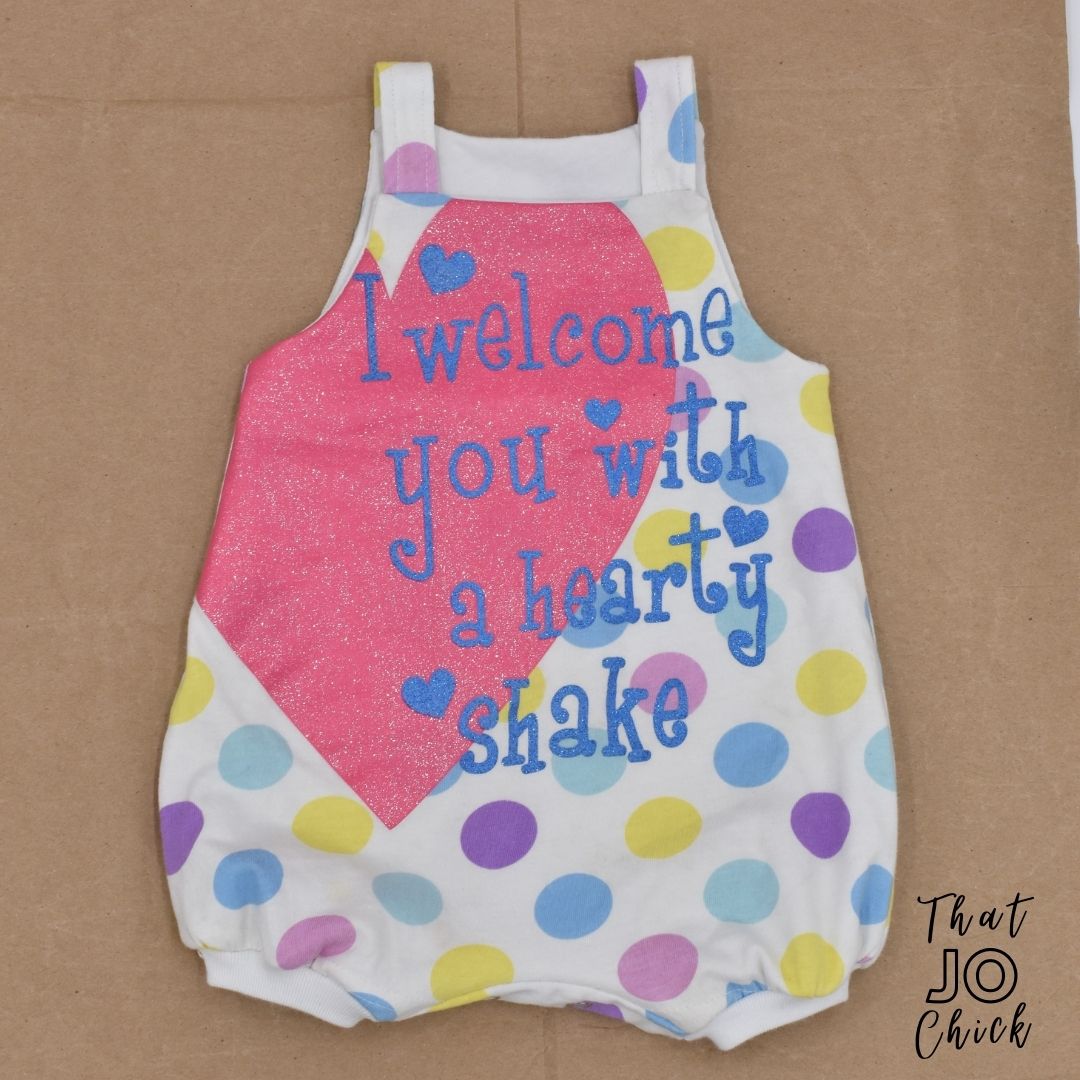 hand made sparkly summer baby romper