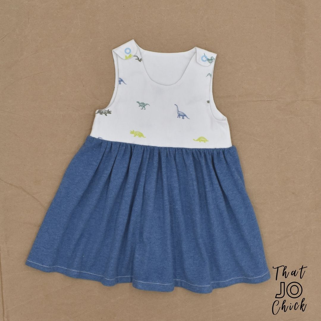 Hand made Dinosaur girls summer dress