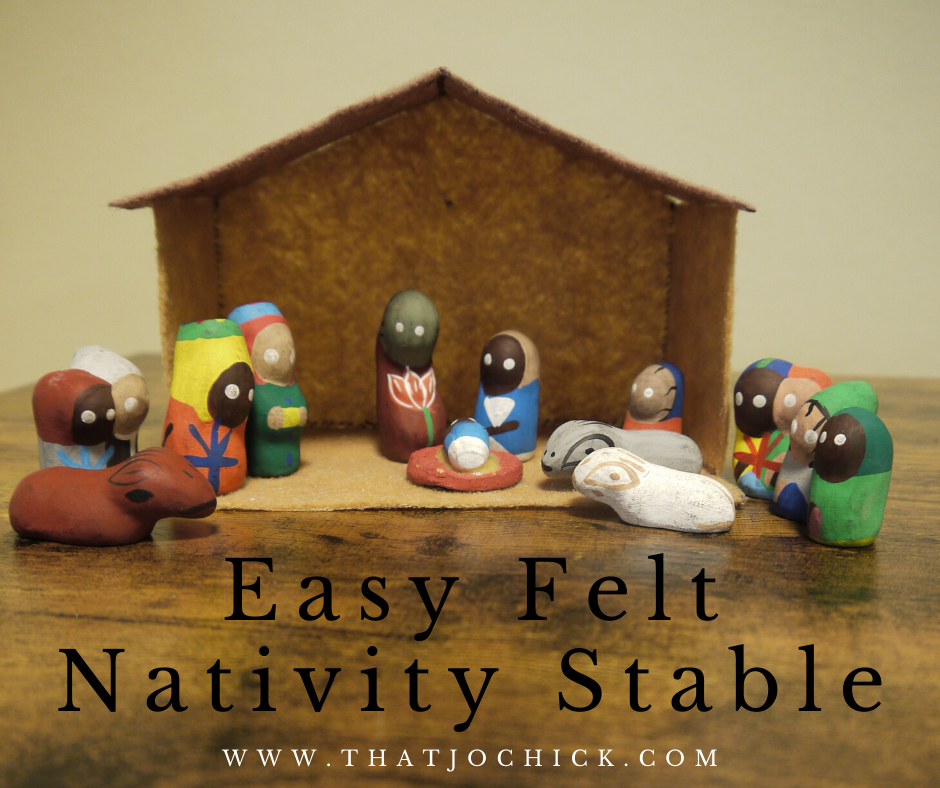 felt nativity stable for manger scene